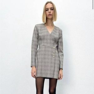NWOT Zara Size Small Plaid Blazer Dress